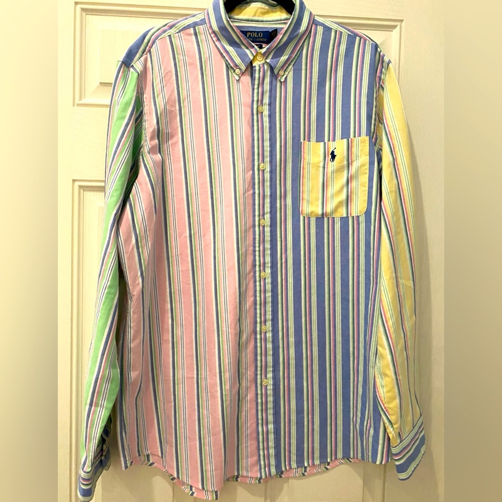 POLO by Ralph Lauren Classic Fit Striped Oxford Fun Shirt size XL